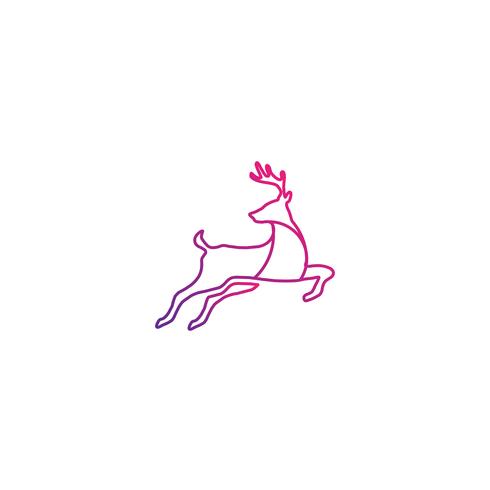 Hirsch springen kreative Logo Vorlage Vektor Illustration Symbol Element