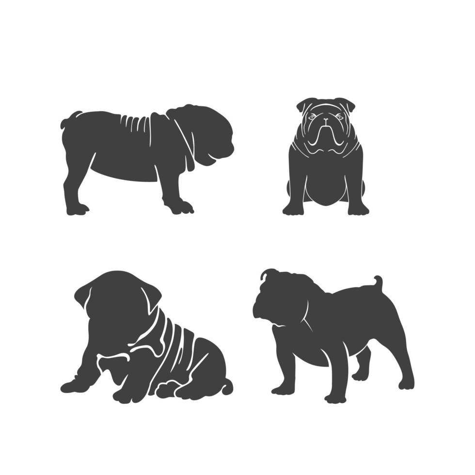 Bulldog-Hund-Logo-Bundle-Sammlung Vektor-Design-Inspiration vektor