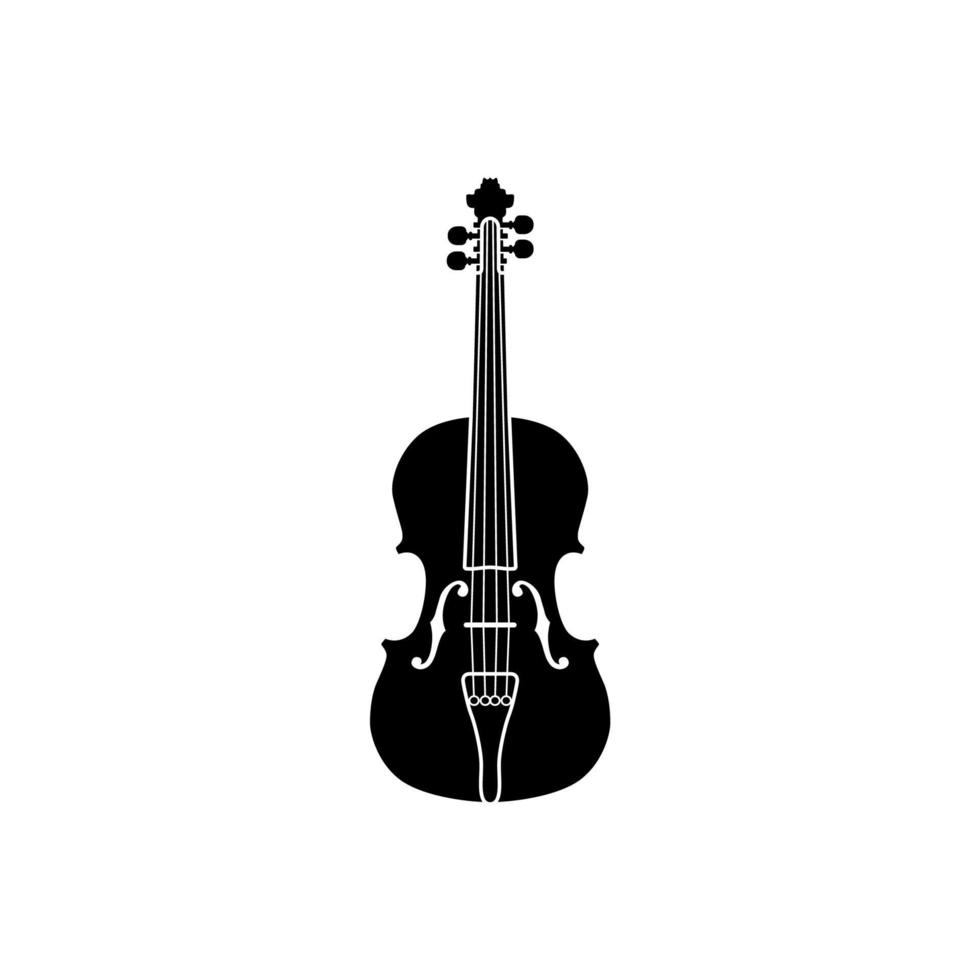 Silhouette der Violine, Bratsche, Cello, Geige, Kontrabass, Kontrabass vektor