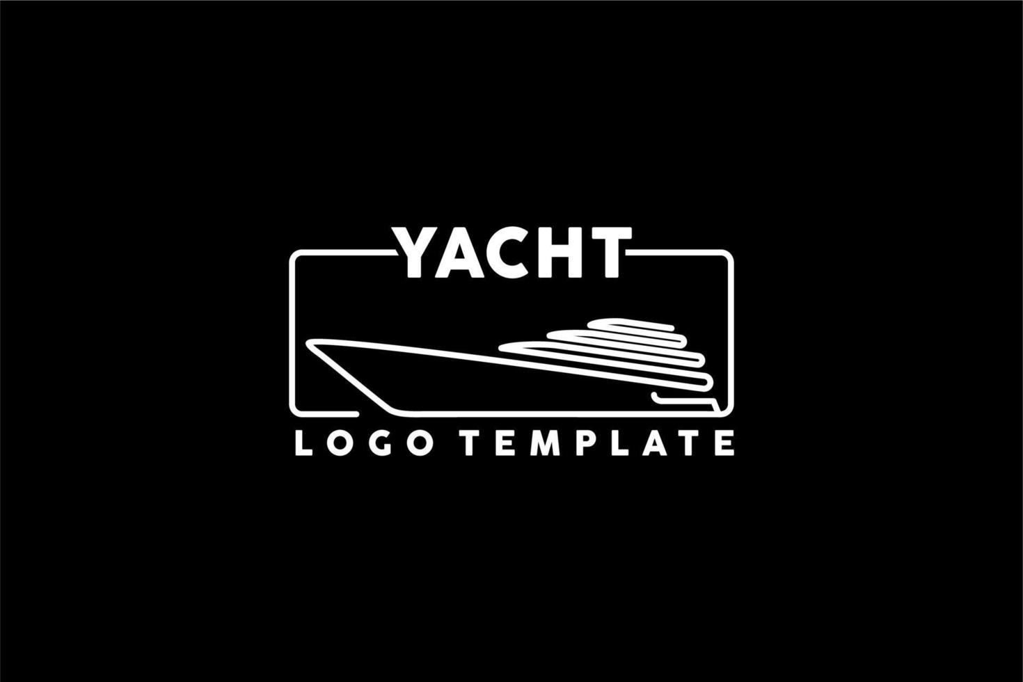 Yacht-Kreuzfahrt-Logo mit minimalistischem Linienkunststil vektor
