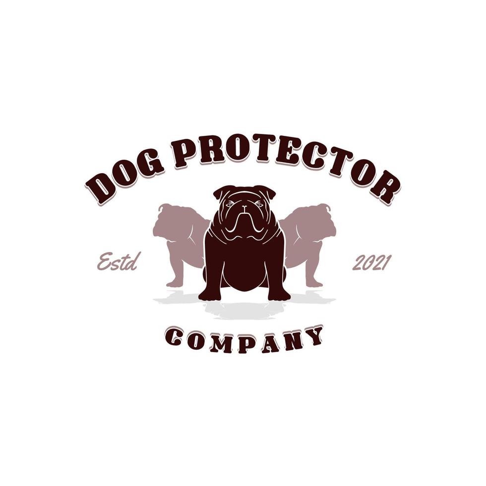 bulldog logotyp Watchdog housedog bandog säkerhetsskydd design inspiration vektor