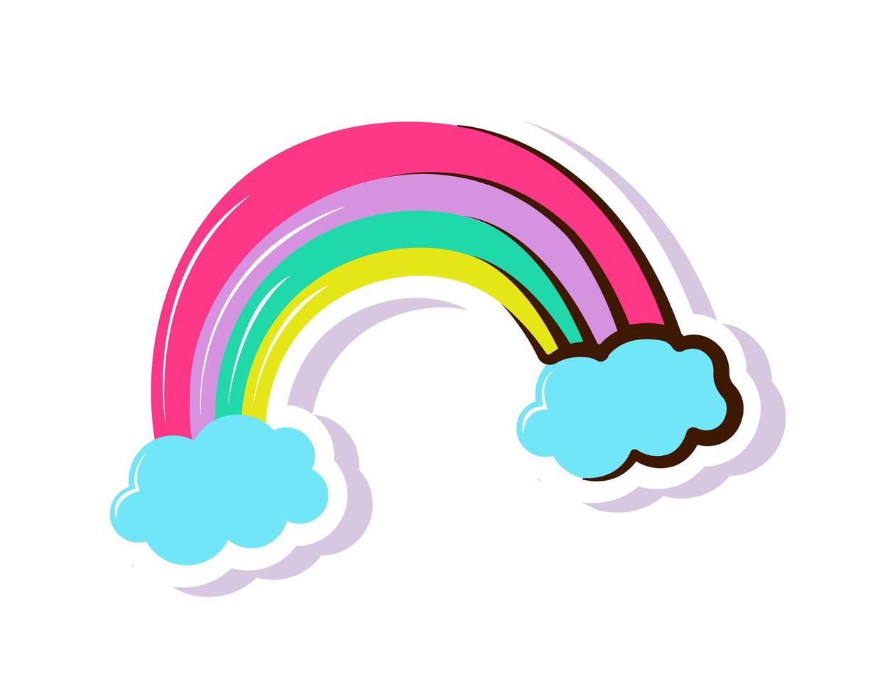 regnbåge klistermärke ikon vektor