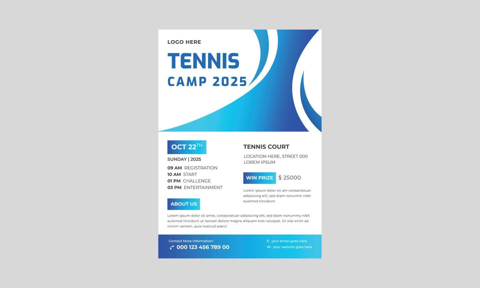 gesetzter Vektor des Tennisplakats. Design für Sportbar-Werbeflyer, Designvorlage für Tennisturnier-Flyer, Set-Vektor für Tennisplakate.