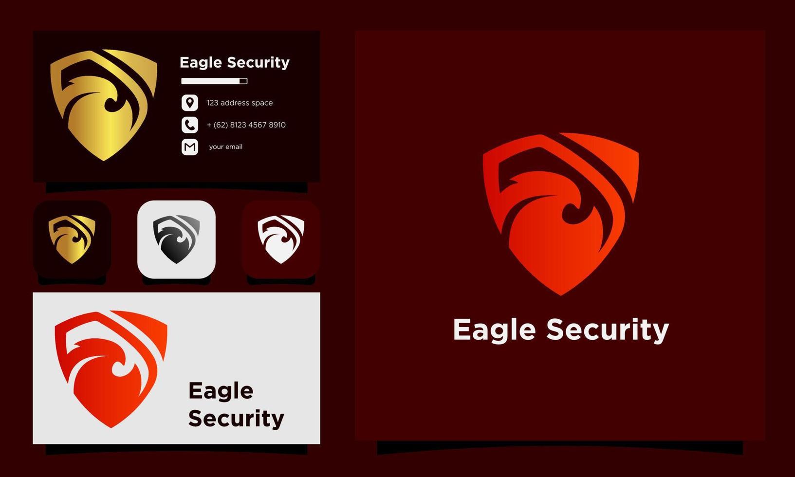 eagle säkerhet logotyp mall i modern stil vektor
