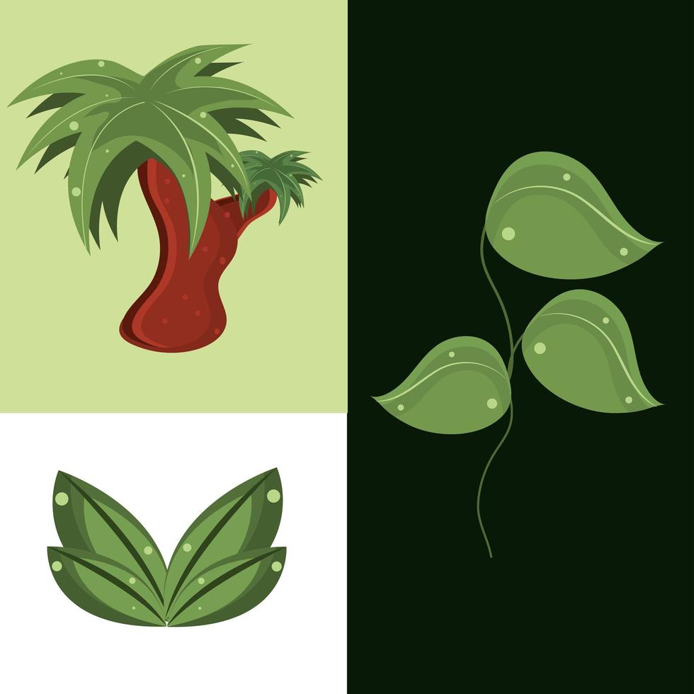 ikoner djungelträd vektor