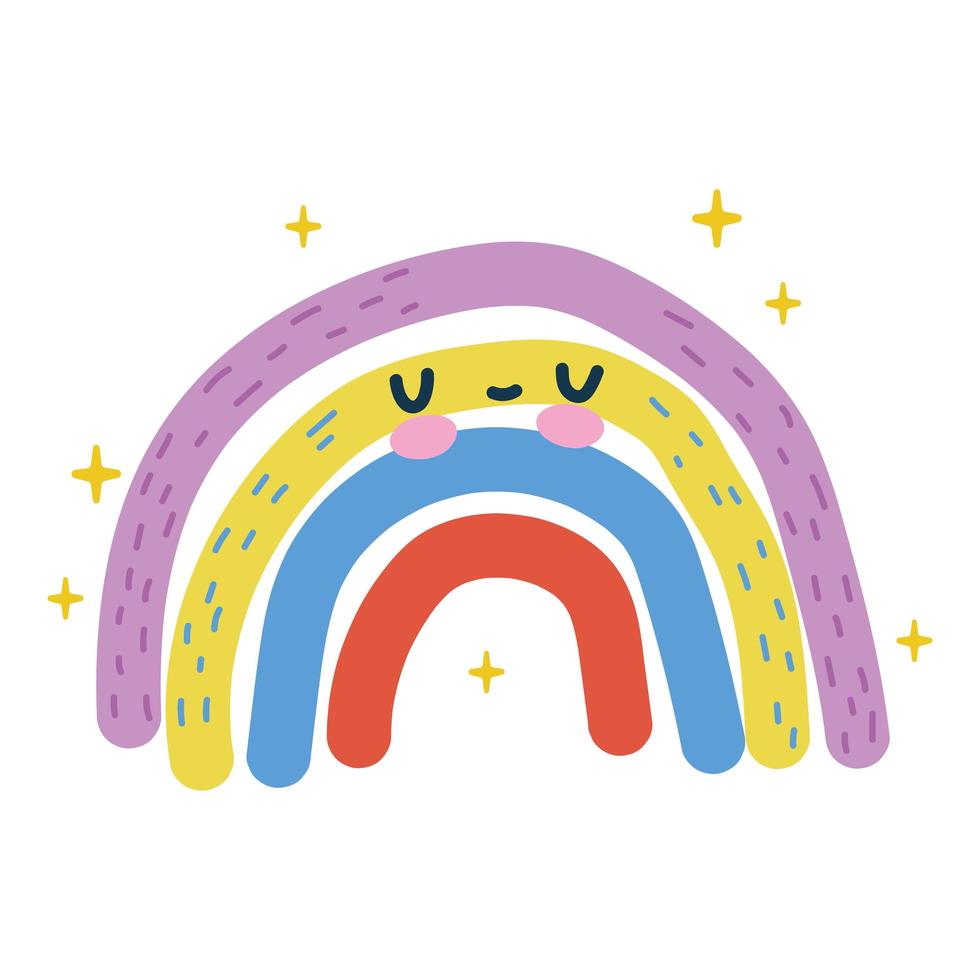 süße Regenbogen-Ikone vektor