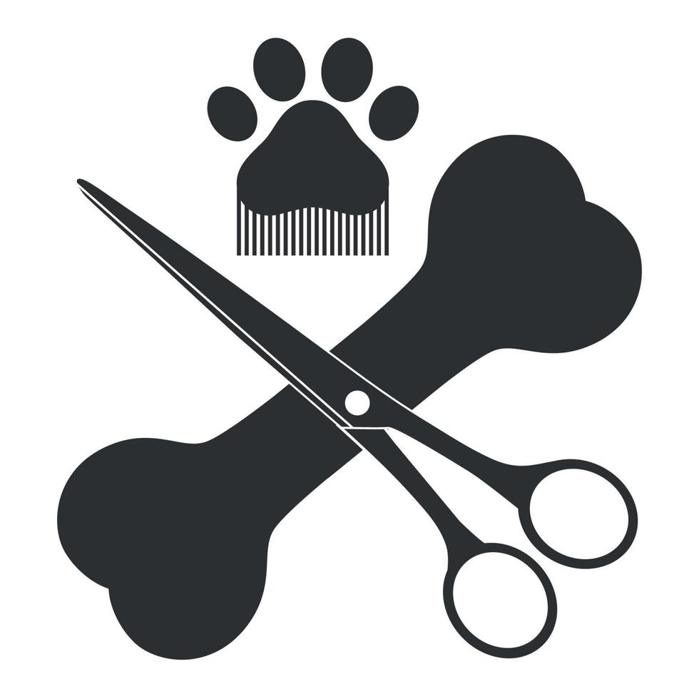 Haustierpflege-Logo-Illustration auf weißem Hintergrund vektor