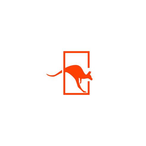 kangaroo logo design vektor ikon illustration element
