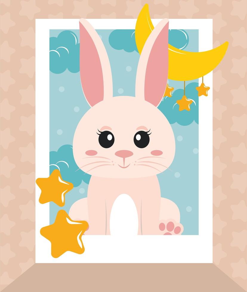 süße Baby-Kaninchenkarte vektor