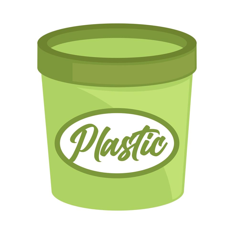 grön plastbehållare vektor