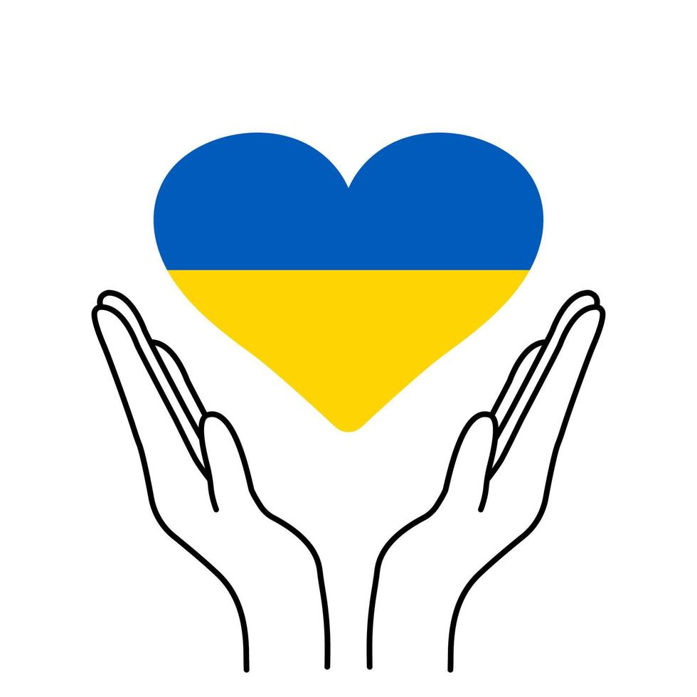 nationella ukrainska flaggan. konceptsymbol för hjälpstöd och inget krig i landet ukraina. vektor isolerade illustration