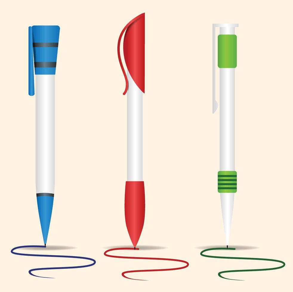 Stiftfarbe drei vektor