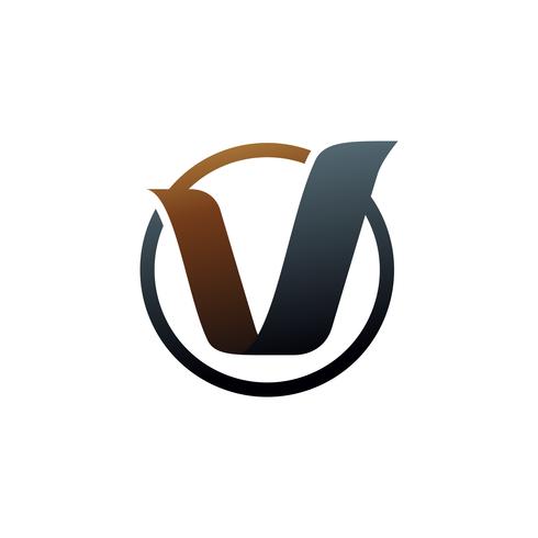Buchstabe V-Logo. Gold-Logo-Design-Konzept-Vorlage vektor