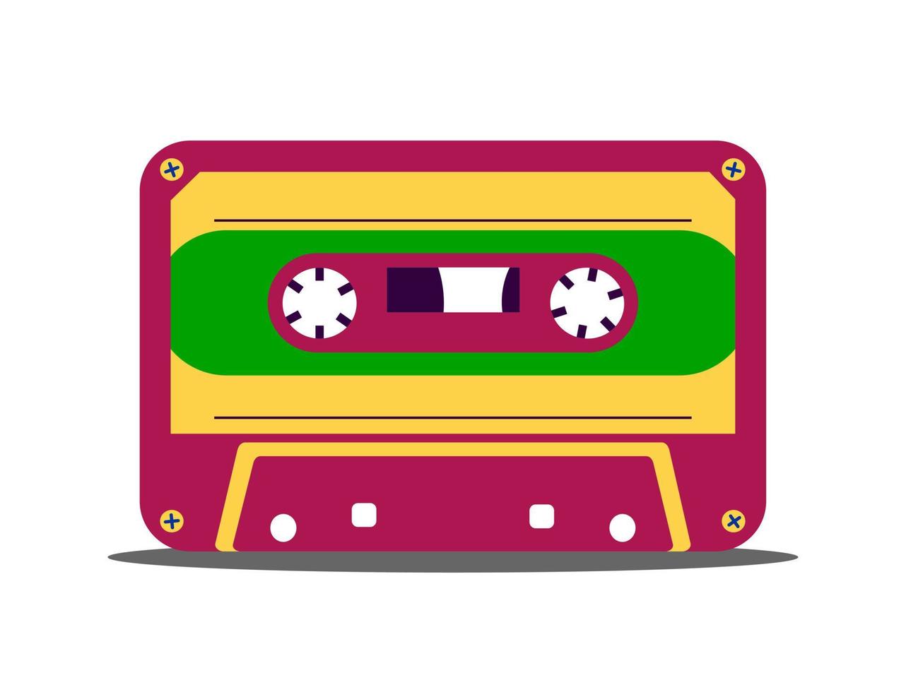 Vintage Kassette Retro 80er 90er Audiokassette für eine stilvolle Retro-Party. flache Art der Vektorillustration vektor