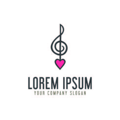 Liebe Musik Note Logo Design-Konzept-Vorlage vektor