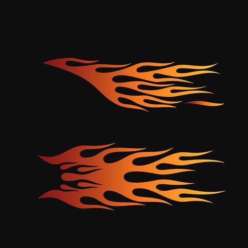 Feuerflammen im Tribal Style für Tattoo-, Fahrzeug- und T-Shirt-Deko-Design. Fahrzeuggrafiken, Streifen, Vinyl Ready-Sammlungssatz vektor