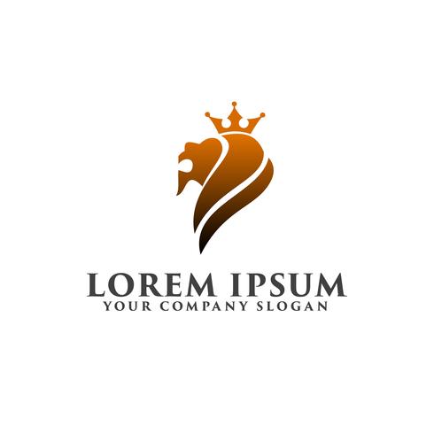 Konceptmall för Lion Head Luxury Logo Design vektor