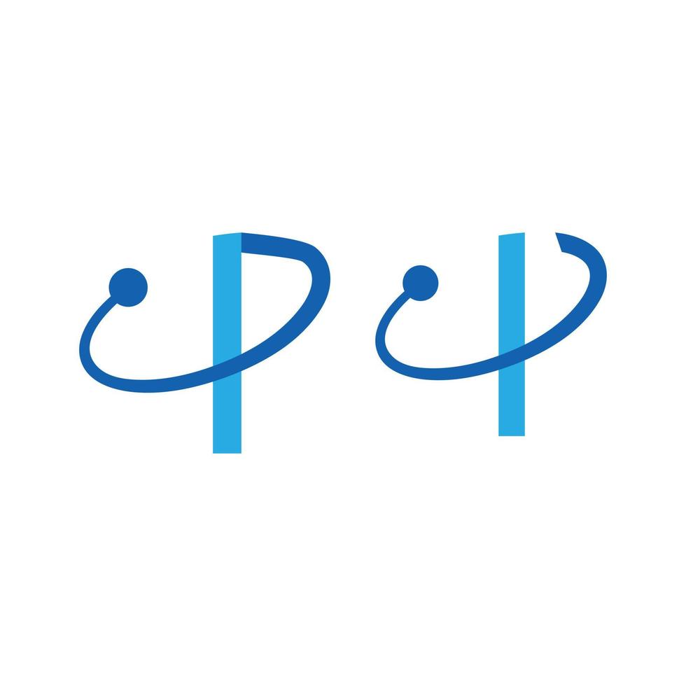 Buchstabe p Tech-Logo. Vektor-Alphabet p-Technologie-Symbol. vektor