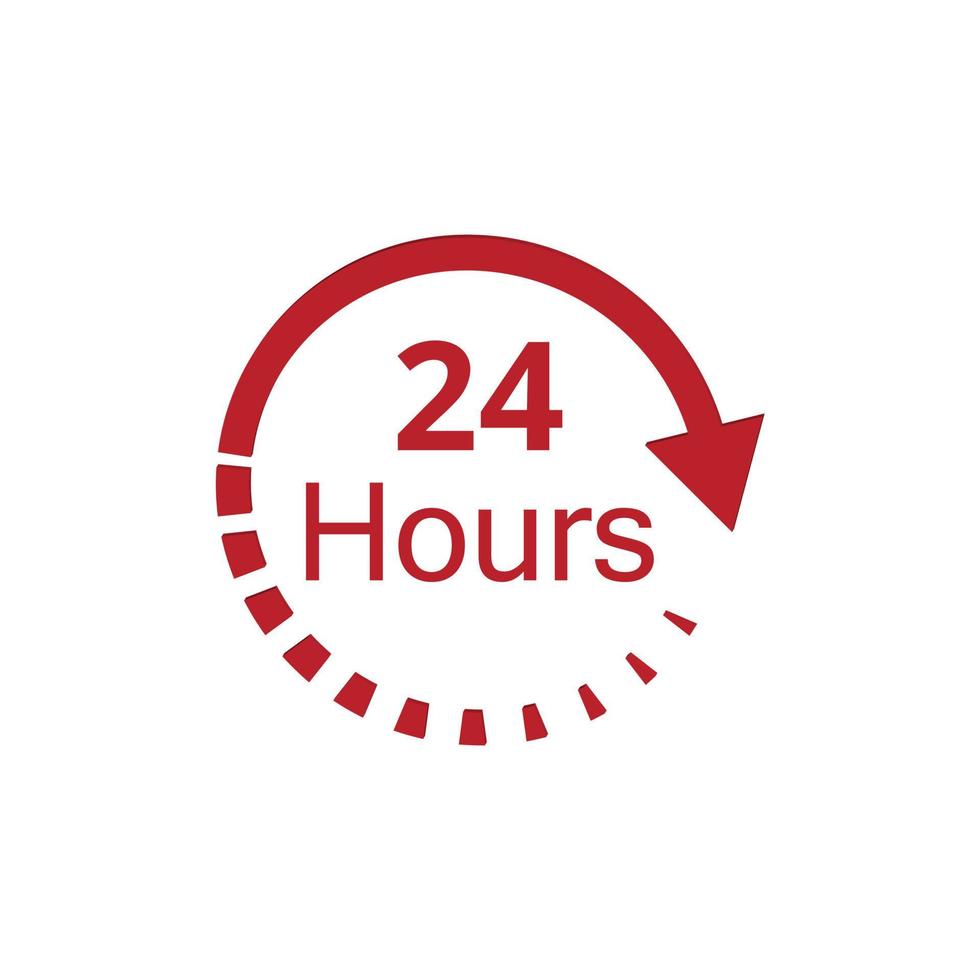 24-Stunden-Symbol. Uhr, Zeitsymbol. vektor