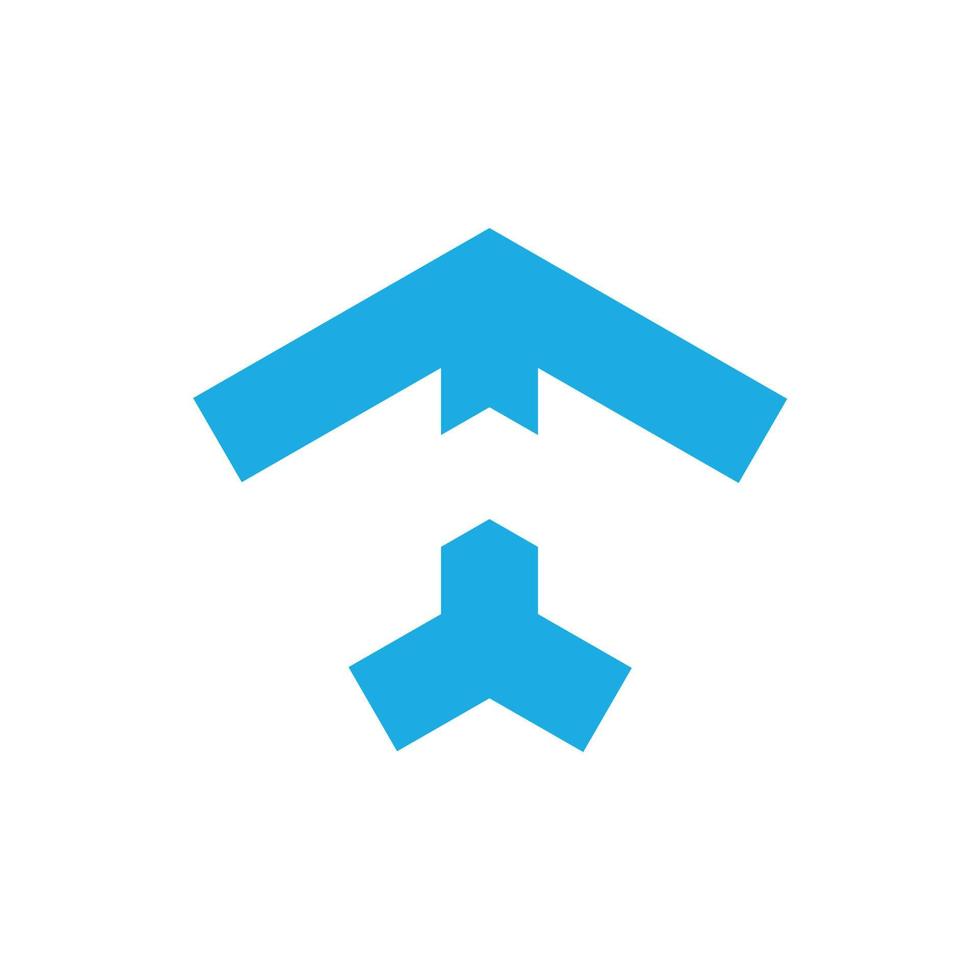 fliegende Flugzeug-Symbol-Vektor-Illustration. abstraktes Pfeilzeichen, Symbol. vektor