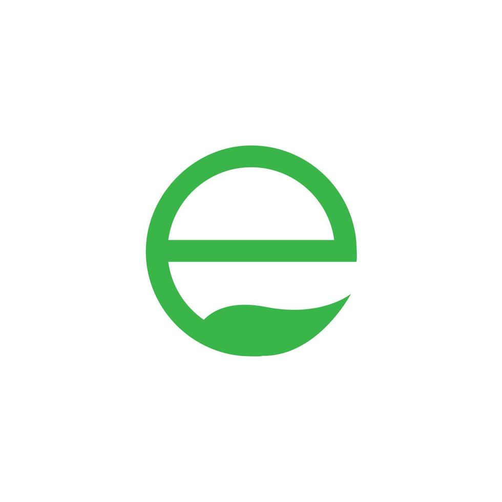 buchstabe e eco-logo. vektor