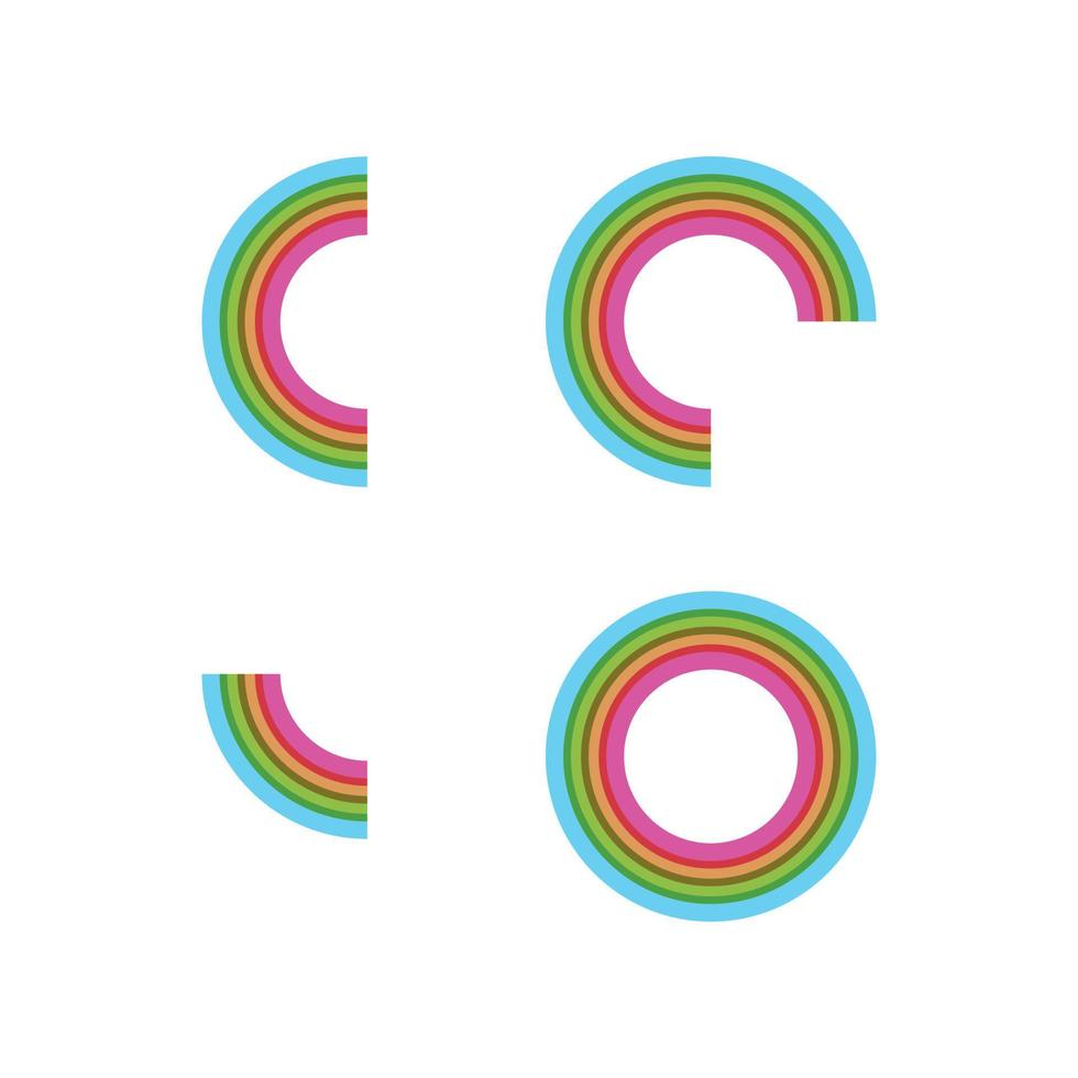 färgglada cirkel logotyp set. vektor