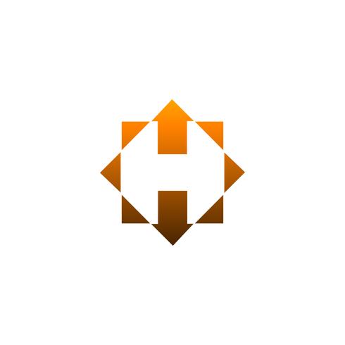 Letter H-logotypkonceptkonceptmall vektor