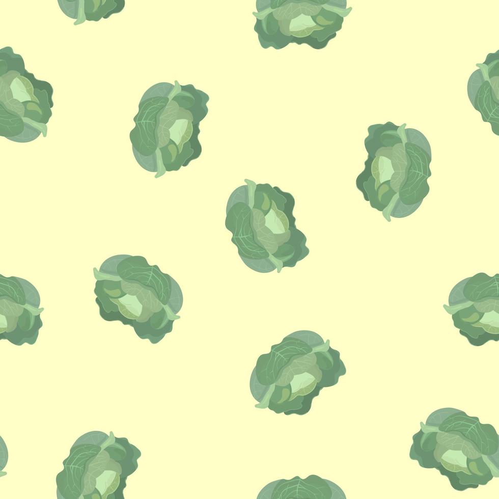 Kohlmuster. Kohlkopf auf einem Muster. illustration für küchendekor, textilien, servietten. vektor