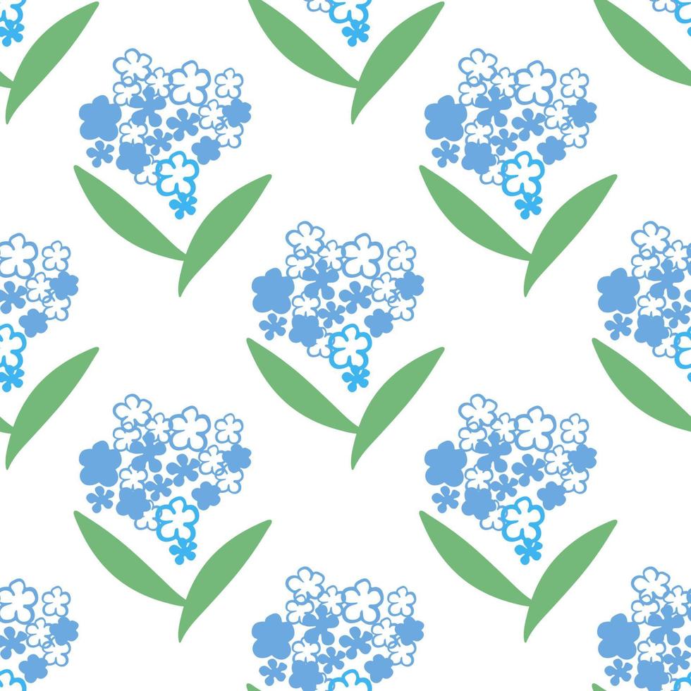 Vektor Musterdesign mit Blumen blaue Farbe auf weißem Hintergrund