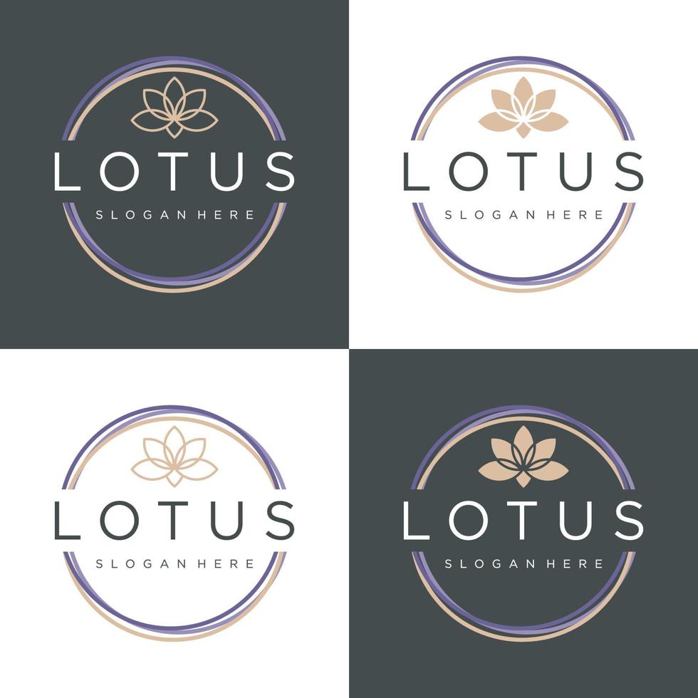 Lotus-Logo-Design-Vorlage herunterladen vektor