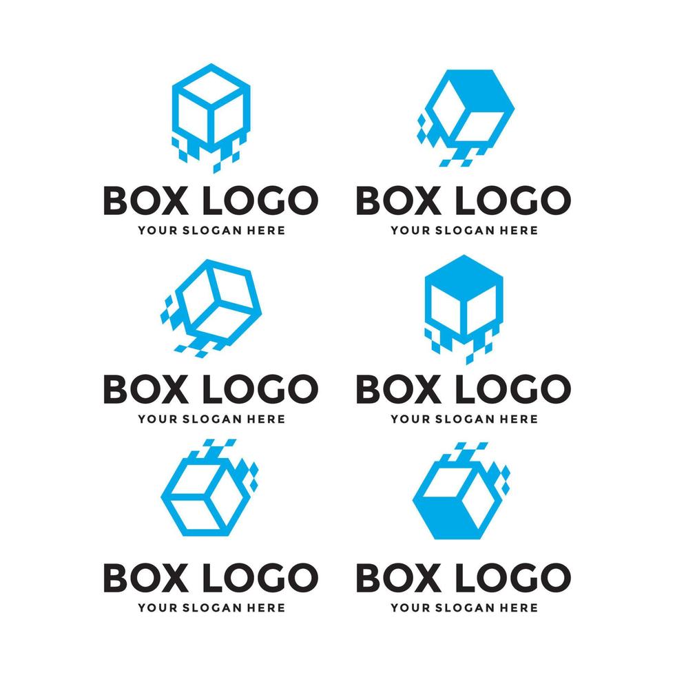 Box-Logo-Design, Versandverteilung im Lager, Nachnahme vektor