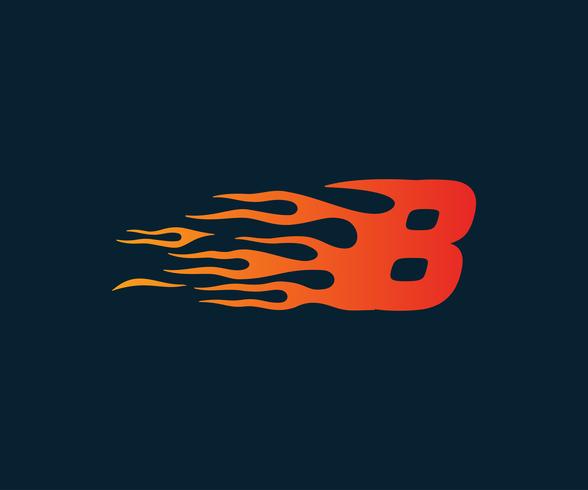 Nummer 8 Feuer Flamme Logo. Speed Race-Design-Konzept-Vorlage vektor