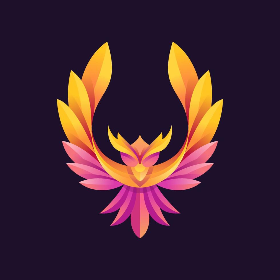 magiska fairy bird abstrakt logotyp design vektor mall. flygande phoenix kreativ logotyp ikon.