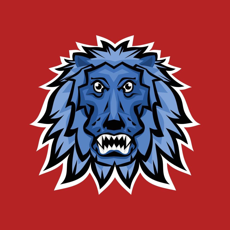 Head Lion Esports Logo, aggressives Maskottchen für Ihr Teamspiel vektor