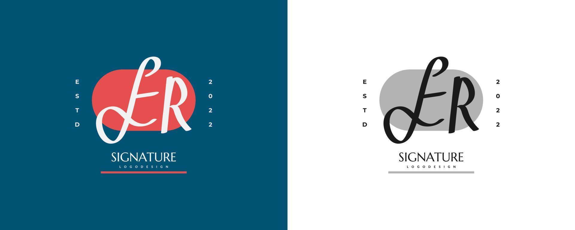 initial e och r logotyp design med i elegant och minimalistisk handstil. er signaturlogotyp eller symbol för bröllop, mode, smycken, boutique och affärsidentitet vektor