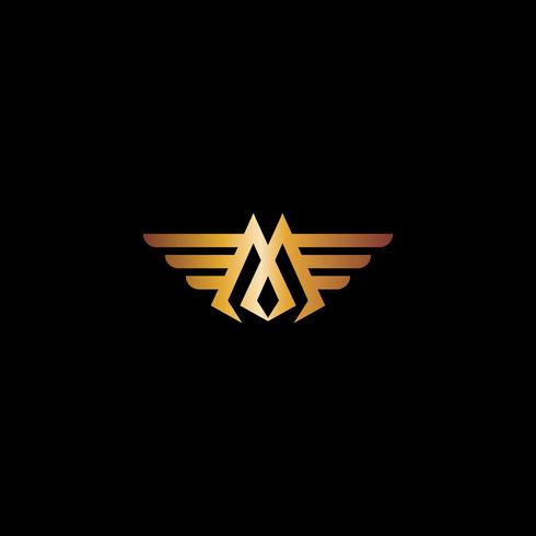 Buchstabe M Wings Luxus-Logo-Design-Konzept-Vorlage vektor