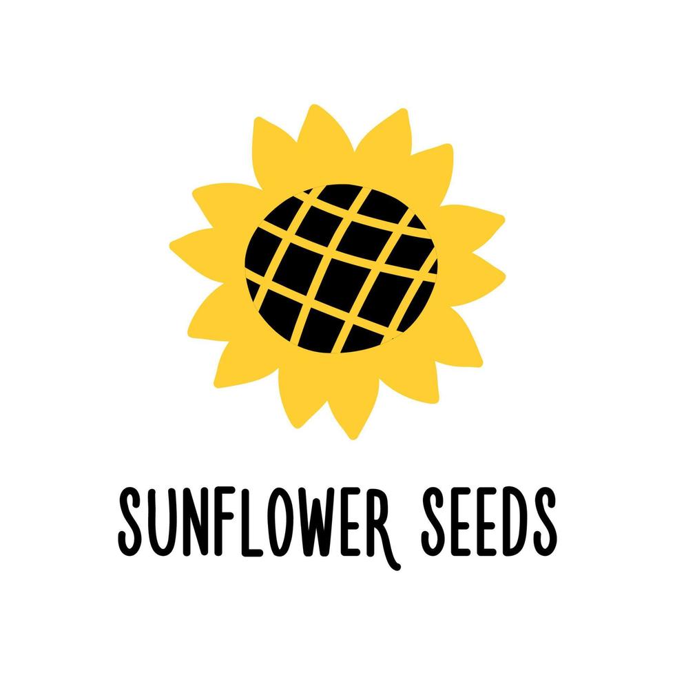 Sonnenblumenkerne Vektorsilhouette. Das Sonnenblumen-Vektorsymbol ist auf einem weißen Hintergrund isoliert. einfache moderne flache illustration. vektor