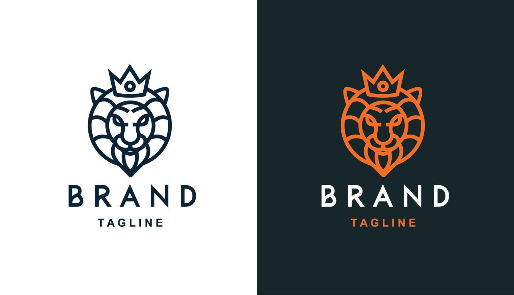 Vektor Lion King Monoline minimalistisches einfaches Logo perfekt für jede Marke und jedes Unternehmen