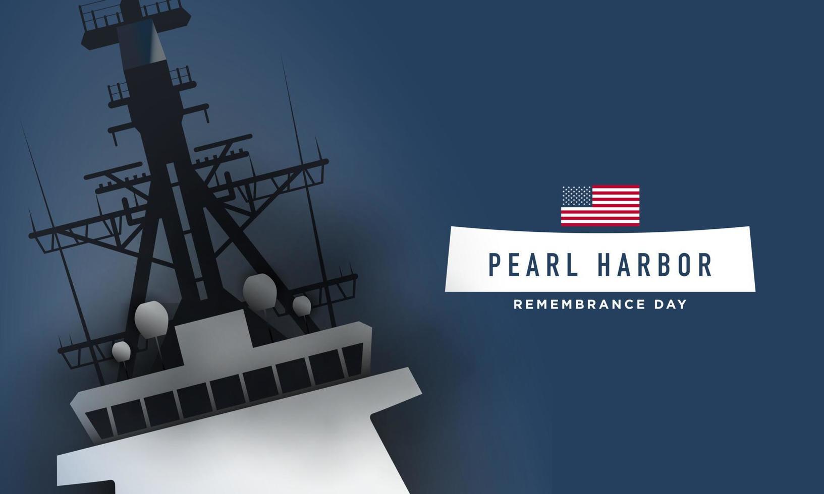 Hintergrunddesign des Pearl Harbor-Gedenktages. vektor