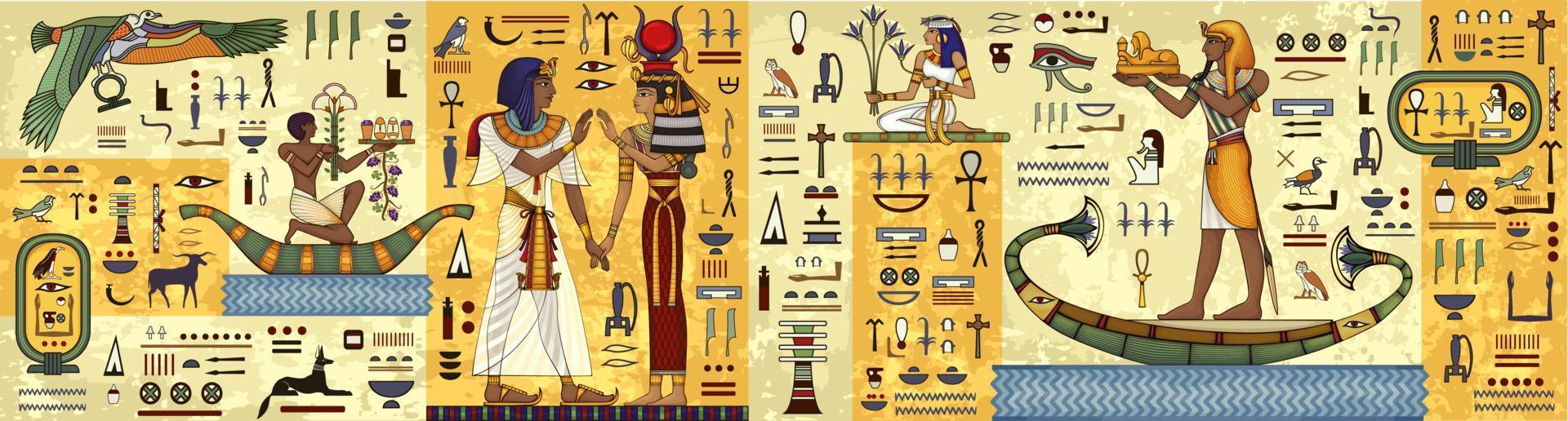 egyptiska antika symbol.religion icon.egypt deiteis.culture.designelement. vektor