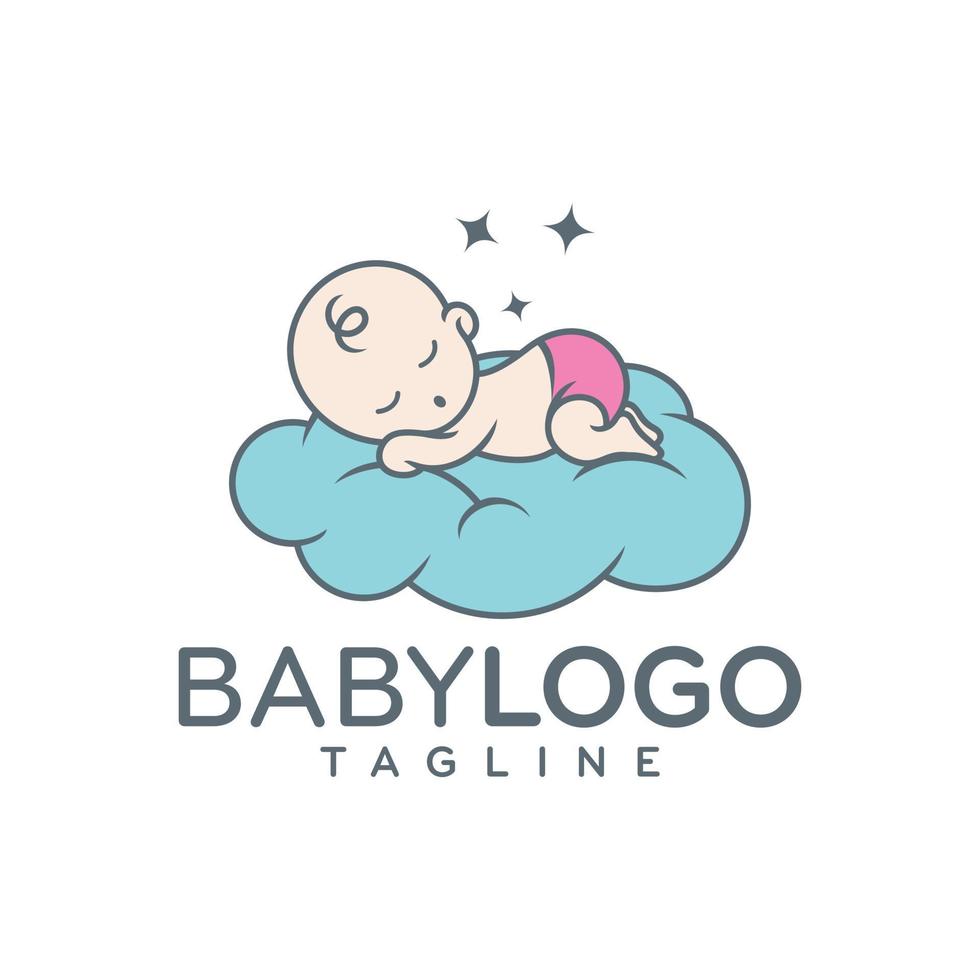 niedlicher Baby-Logo-Design-Vektor vektor