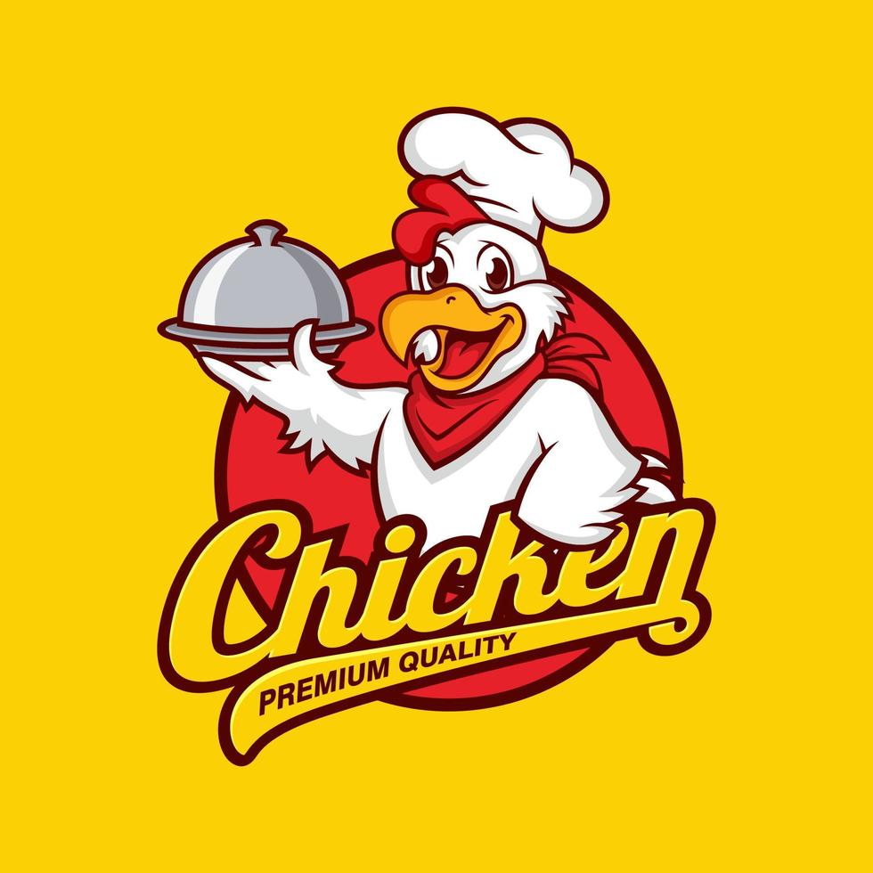 kyckling maskot logotyp vektor. kyckling vektorillustration. ekologisk gård vektor logotypdesign