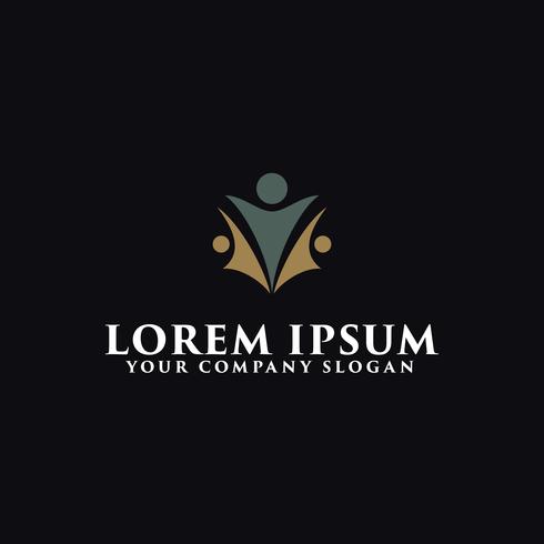 Luxus-Menschen-Business-Logo-Design-Konzept-Vorlage vektor