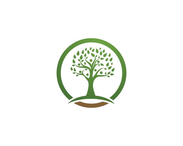 Trädgrön person identitet vektor logotyp mall