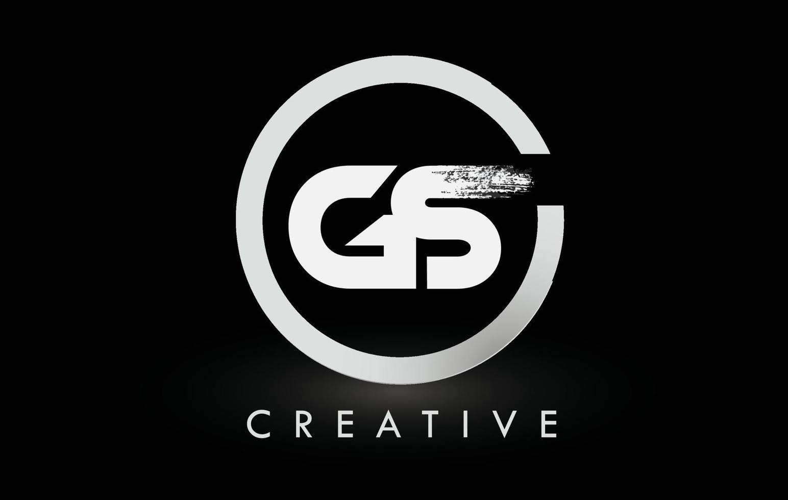 Logo-Design mit weißem gs-Bürstenbuchstaben. kreative gebürstete Buchstaben Symbol Logo. vektor