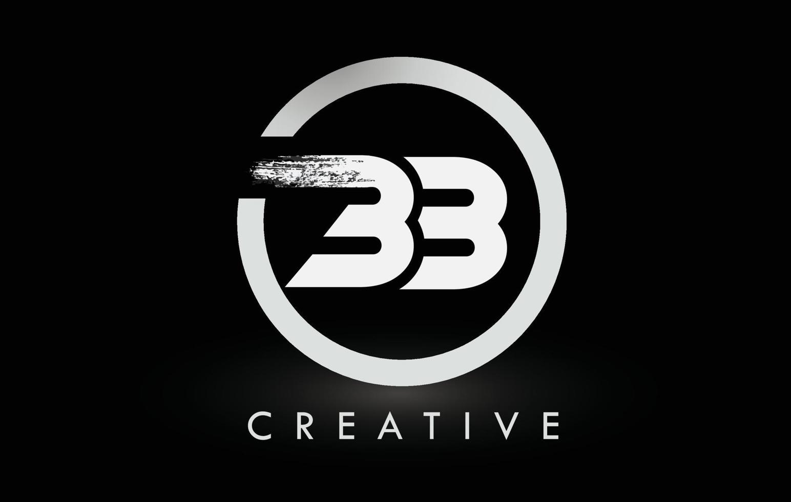 Logo-Design mit weißem bb-Bürstenbuchstaben. kreative gebürstete Buchstaben Symbol Logo. vektor