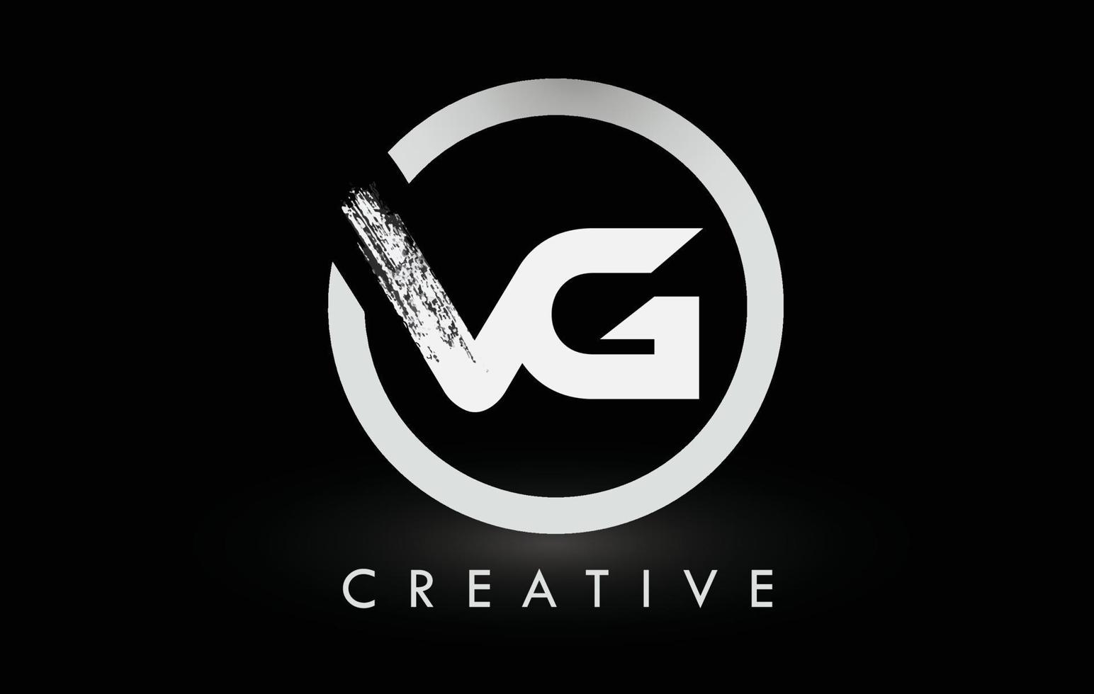 vit vg borste brev logotyp design. kreativa borstade bokstäver ikonlogotyp. vektor