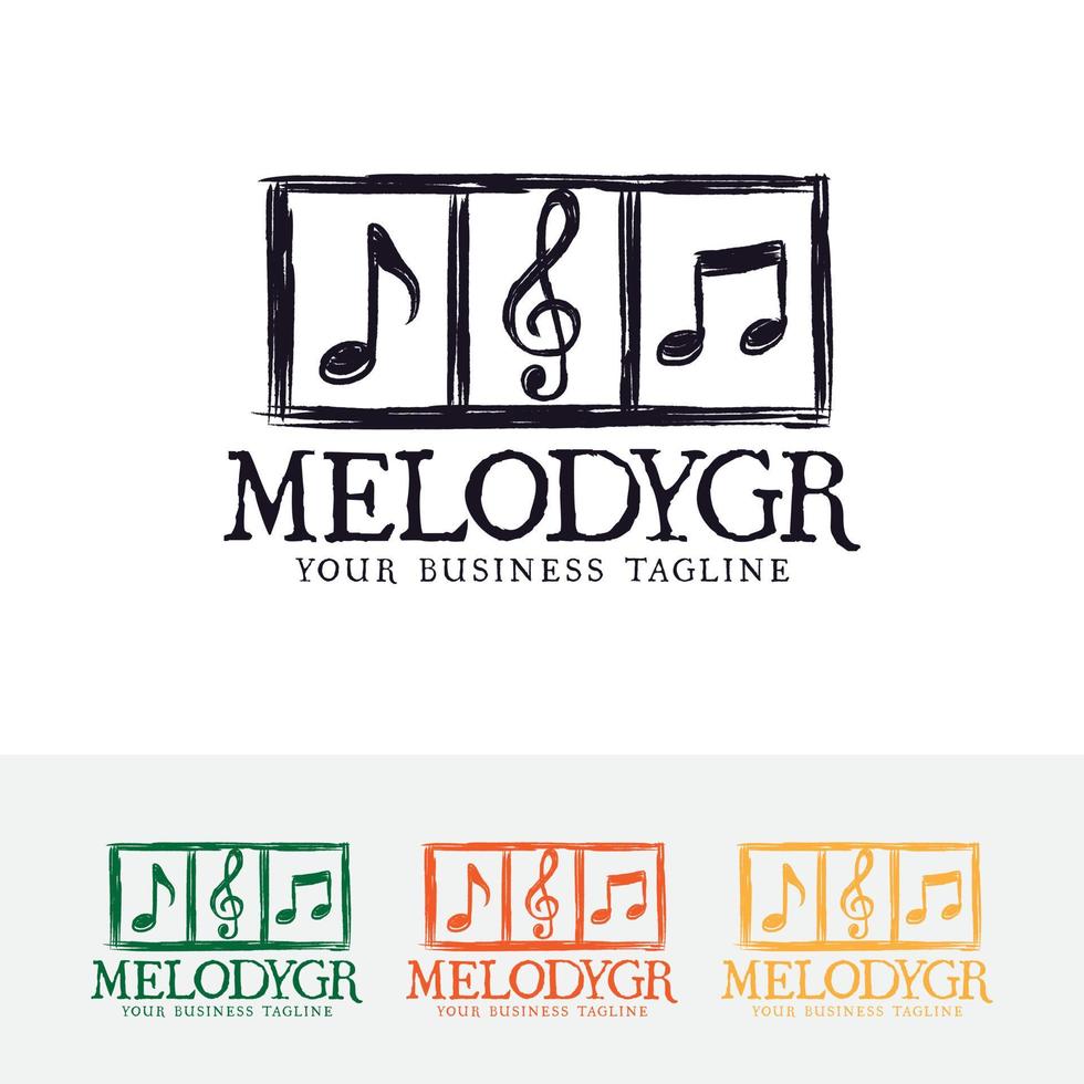 Melodie-Musik-Logo-Vorlage vektor
