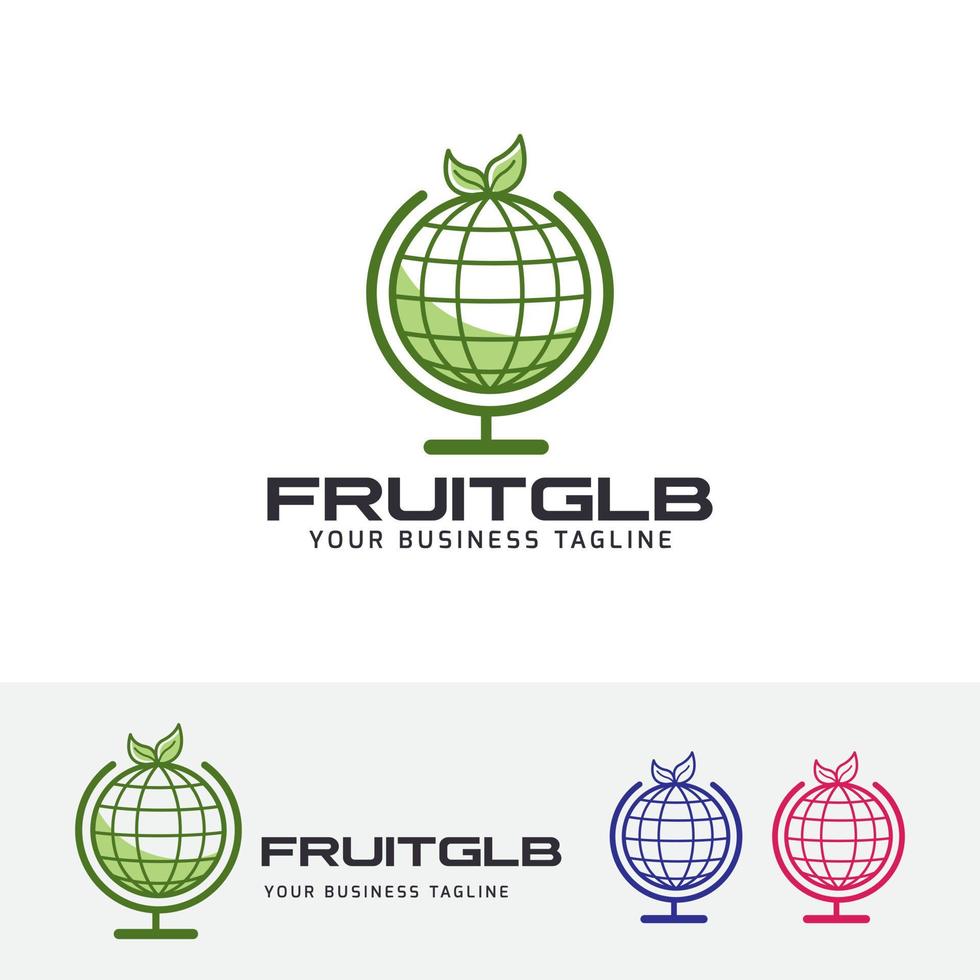 Obst-Globus-Vektor-Logo-Vorlage vektor