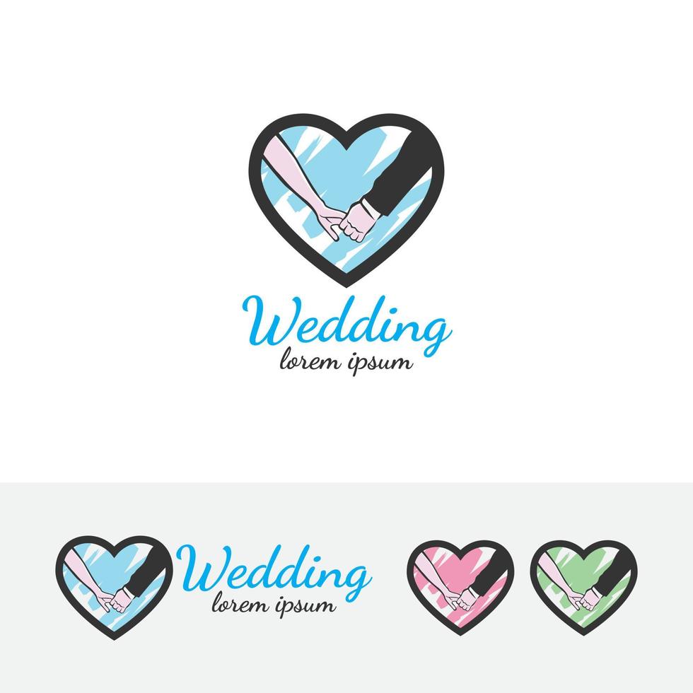 Hochzeitskonzept-Logo-Design vektor